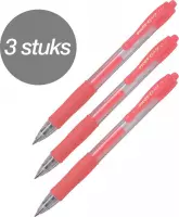 Pilot G-2 – Gel Ink Neon Rode Rollerball pen 3 stuks – Medium Tip