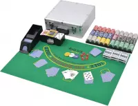 Poker/blackjack set met 600 chips aluminium