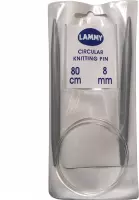 Rondbreinaald 8mm - Lammy Yarns - Kunststof met draad ertussen - totale lengte 80cm