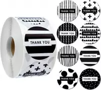 Sluitsticker XL - Sticker Thank you - Sluitzegel - 40 stuks - 3,5 cm | Envelop - Traktatiezakje - | Cadeau - Gift - Cadeauzakje - Traktatie - Kado | Chique inpakken | Streep - Stip