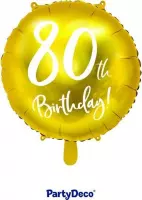 Folieballon 80th Birthday gold