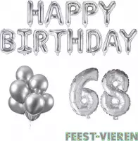 68 jaar Verjaardag Versiering Ballon Pakket Zilver