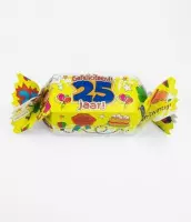 Snoeptoffee - 25 jaar - Gevuld met verse snoepmix - In cadeauverpakking met gekleurd lint