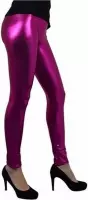 Metallic roze legging voor dames 40/42 (L/XL)