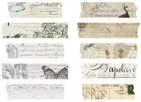 Stickerstrookjes - Vintage Script - 50 stuks - Stickers voor o.a. bulletjournal, scrapbooking en het maken van kaarten