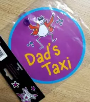 Purple Ronnie Car sign, Dad's Taxi, Vaderdag