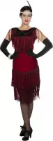 Wilbers - Jaren 20 Danseressen Kostuum - Fatale Flapper Fabienne Jaren 20 - Vrouw - rood - Maat 38 - Carnavalskleding - Verkleedkleding