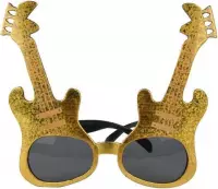 Gouden rockgitaar bril voor volwassenen