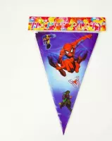 ProductGoods - Spiderman slinger - Spiderman vlaggenlijn versiering 2,3 meter - Feestdecoratie - 10 vlaggen - Kinderfeestje Decoratie - Spiderman