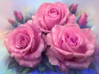 Diamond painting de luxe 40x50cm - Rose roses