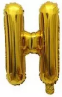 Folieballon / Letterballon Goud  - Letter H - 41cm