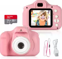 Digitale Kindercamera HD 1080p - Vlog Camera voor Kinderen - Digitaal Kinderfototoestel - Klein Formaat Speelgoed Camera - Roze