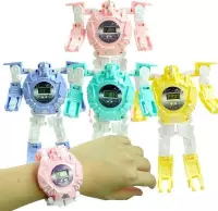 Kinderen elektronische cartoon vervorming horloge vervorming robot horloge speelgoed - GEEL