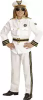 Widmann - Kapitein & Matroos & Zeeman Kostuum - Marine West Point Kapitein - Jongen - wit / beige - Maat 140 - Carnavalskleding - Verkleedkleding