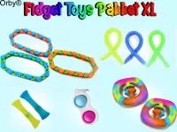 Orby® Fidget Toys Pakket XL 11-delig - 3x Wacky Track - 3x Monkey Noodles - 2x Snapperz Rainbow - 1x Simple Dimple - 2x Mesh Marble - Fidget Toys - Simple Dimple Fidget Toy - Fidge