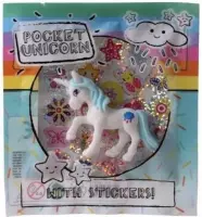 Lg-imports Eenhoorn Pocket Unicorn Meisjes 7 X 5 Cm Wit/wolkje