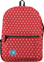 Vliegtuig patroon - Rugzak / Backpack / Schooltas - Rood - Voor Op Reis/Reizen/Vakantie/School