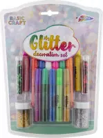17-delige Glitter decoratie set | knutselen - glitterlijm - glitterpoeder | Grafix