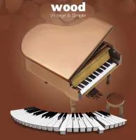 Mini Vleugel Piano Muziekdoosje Houtlook Bruin