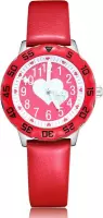 Hartjes horloge met glow in the dark wijzers deluxe