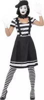 SMIFFYS - Zwart en wit mime kostuum met schmink voor vrouwen - L