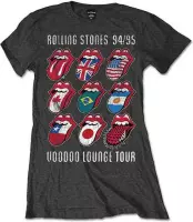 The Rolling Stones Dames Tshirt -XL- Voodoo Lounge Tongues Grijs