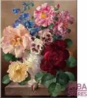 Schilderen op nummer "JobaStores®" Kleurrijke Bloemen 40x50cm
