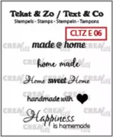 Crealies Clearstamp Tekst & Zo text home (ENG) CLTZE06 33mm