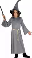 Halloween - Grijs tovernaar kostuum / outfit voor kinderen - cape met tovenaarshoed 5-6 jaar (110-116)