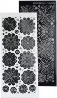 LeCrea - 10 Nested Flowers stickers 4. zwart zilver 61.5831