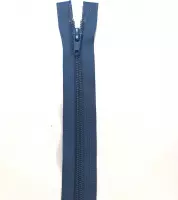 Deelbaar spiraal rits 55 cm Blauw .