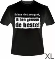 Paper Dreams | Zwart T-shirt | Ik ben niet arrogant! Unisex (maat XL)