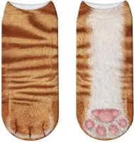 Fun sokken, kort, met Rode 3-D poezenpootjes zoals Garfield (30112)