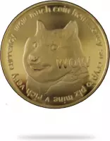 Doge munt goud - cryptotoken - fysieke munt