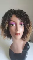 Braziliaanse Remy pruik 14 inch P6613 blonde steil haren -menselijke haren - 4x4 lacefront deep part wig