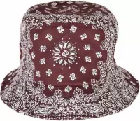 Urban Classics Bucket hat / Vissershoed Bandana Print Bordeaux rood
