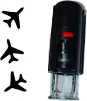 CombiCraft Stempel Vliegtuig 10mm rond - zwarte inkt