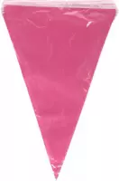vlaggenlijn Roze vlagenlijn ca 10 meter en 20 vlaggen 29 cm hoog 20 cm lang - baby shower