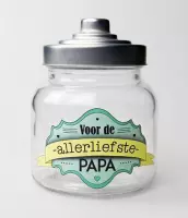 Vaderdag - Snoeppot - Papa - Gevuld met een mix van verpakte toffees - In cadeauverpakking met gekleurd lint