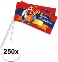250x Welkom Sinterklaas zwaaivlaggetjes - Sinterklaas vlaggetjes