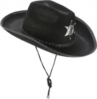 Vegaoo - Zwarte Sherif hoed voor volwassenen - Zwart - One Size