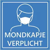 Raamsticker mondmasker verplicht - blauw