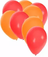30x ballonnen - 27 cm -  rood / oranje versiering