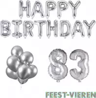 83 jaar Verjaardag Versiering Ballon Pakket Zilver