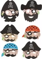 6 stuks stoere foam piraten maskers