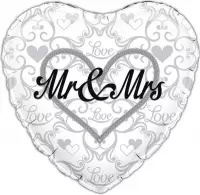 folieballon - Mr & Mrs - 45 cm - leeg