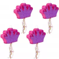 Relaxdays 4x Pinata kroon - pinata paars - ophangen - voor kinderen - zelf vullen