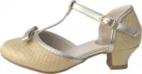 Spaanse Prinsessen schoenen met strikje goud glamour - bruids schoenen - communie - maat 28 (binnenmaat 18 cm)