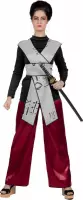 Wilbers - Ninja & Samurai Kostuum - Onverstoorbare Samurai Krijger Japan - Vrouw - rood,zwart - Maat 40 - Carnavalskleding - Verkleedkleding