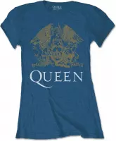 Queen Dames Tshirt -2XL- Crest Blauw